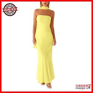 Strapless Floral Maxi Dress with Scarf Formal Wedding Guest